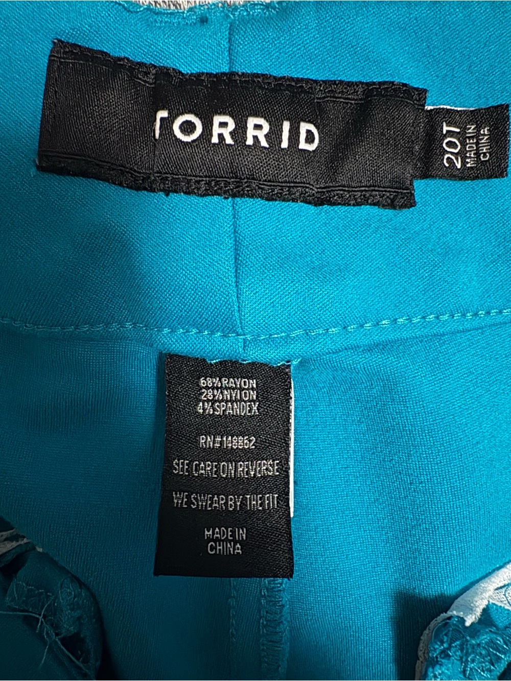Torrid cropped trouser pants teal career office workwear business casual 20T - Picture 3 of 4